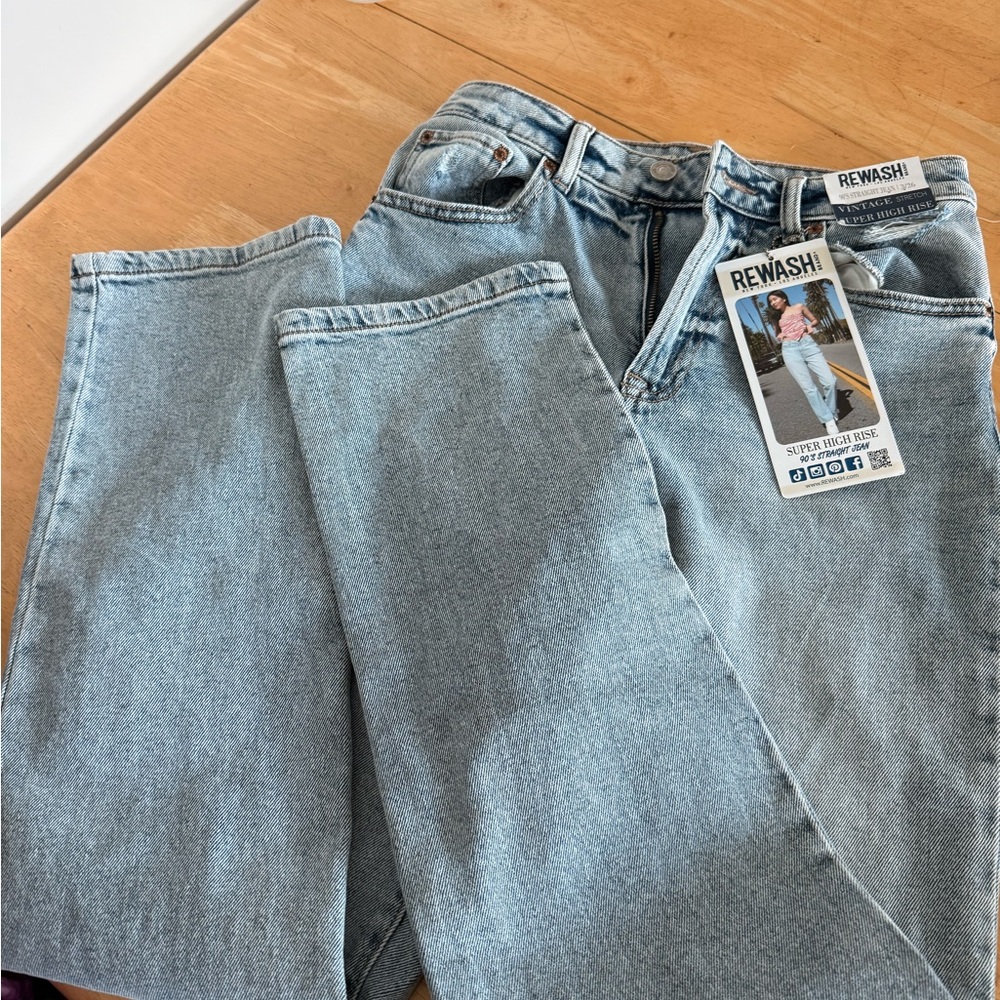 Rewash Women's High Rise Light Blue Jeans
